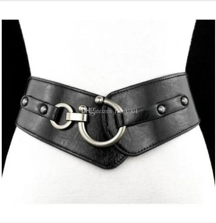 Fashion Belt Women039s Elastic Belt Wide Stretch Pu Leather Belts Girl Ceinture Black Brown Red Womans Belt5841631