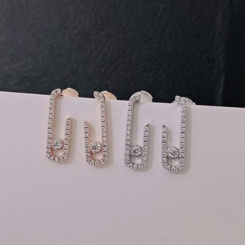 Luxuriöser Qualitäts-Ohrstecker mit einem großen Diamanten in kleiner Größe in zwei Farben plattiert für Damen, Hochzeitsschmuck, Geschenk, Stam286N