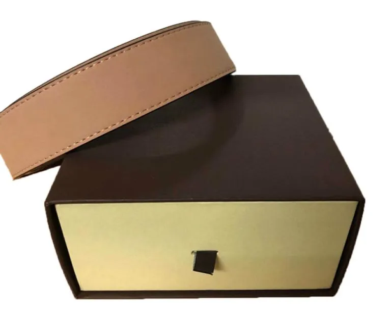 Bälten för herrbälten Fashion Belt Leather Business Belts Women Big Gold Buckle With Orange Box Whole7975439
