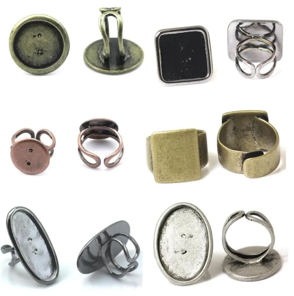 Beadnice mode-sieraden maken benodigdheden verstelbare ring basis edelsteen ring blanco messing mix stijl diy ringen bevindingen ID 322458865938