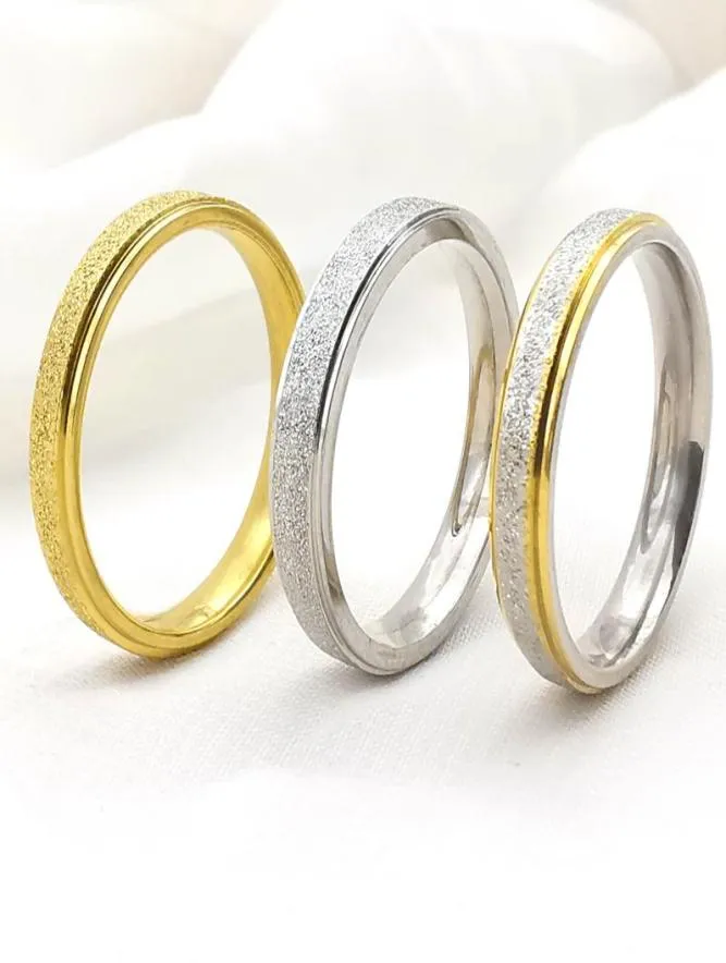 Anéis de banda inteiros 100 unidades feminino039s 4mm lindos aço inoxidável joias da moda presentes para festa prata banhado a ouro casamento4957078