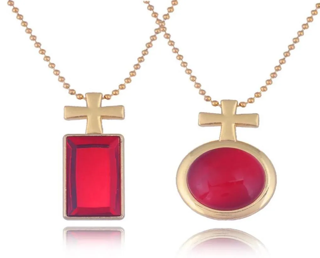 Anhänger Halsketten Anime Saga von Taa Das Böse Halskette Degurechaff Roter Kristall Necklac Für Frauen Männer Paare Schmuck9803248