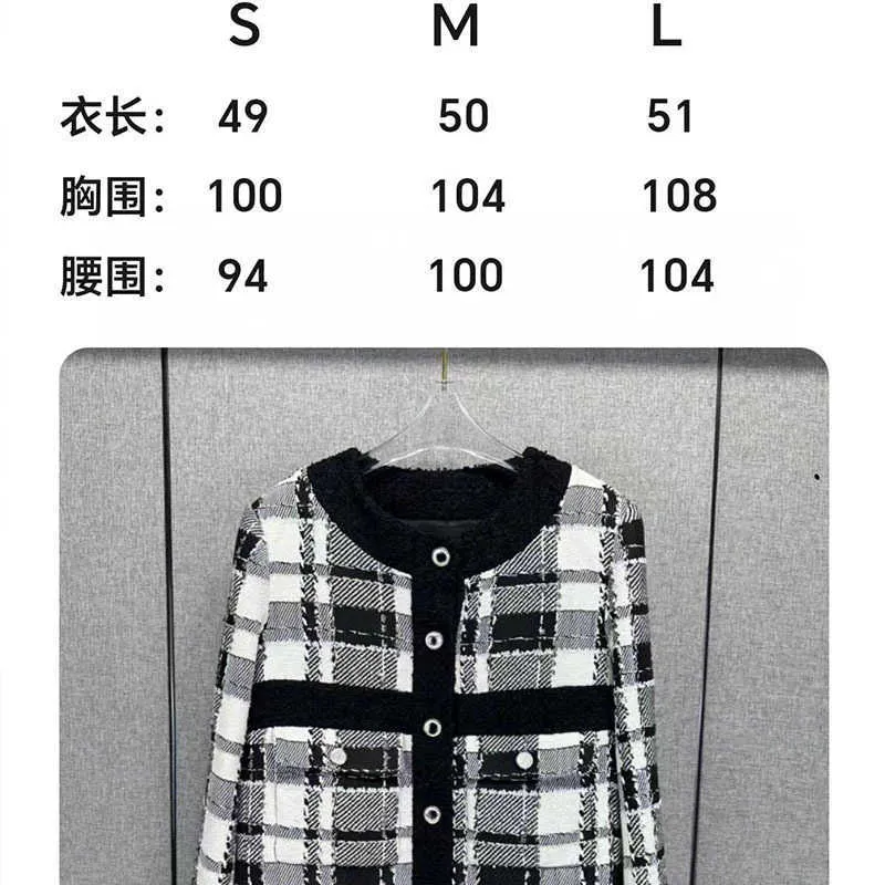 Women's Jackets designer brand 2023 Autumn New Neat Short Style Jack Mulberry Silk Jacquard Lining Coarse Tweed Jacket for Women CWWD