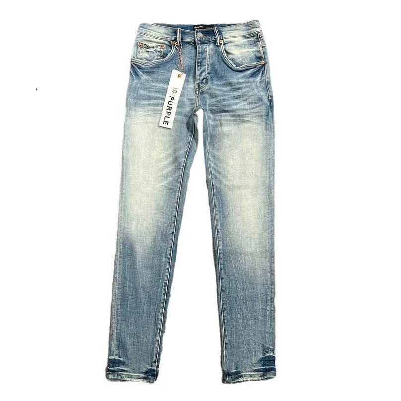 Designer Paarse Merk Jeans voor Mannen Vrouwen Broek Paars Zomer Gat Hoge Kwaliteit Borduren Jean Denim Broek Heren Paarse Jeans 42z0