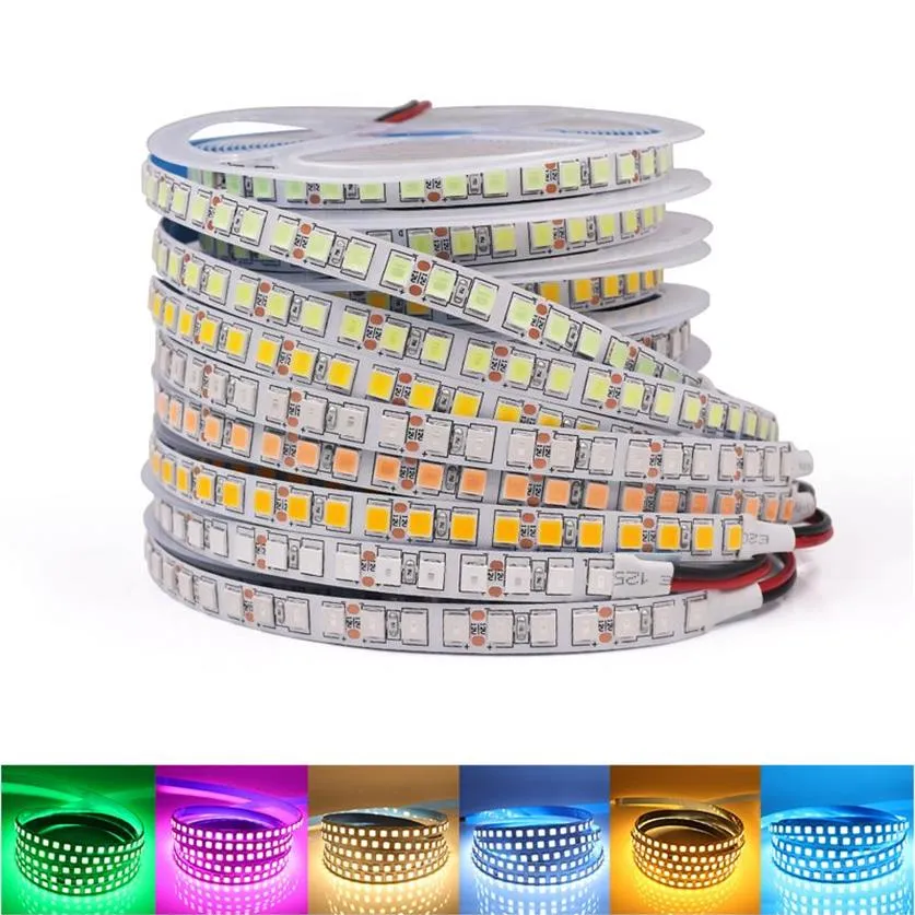 5m tira conduzida smd 5050 5054 fita led à prova dwaterproof água fita diodo 12v 2835 luz de néon flexível 60 120leds m luzes led para decoração do quarto2726