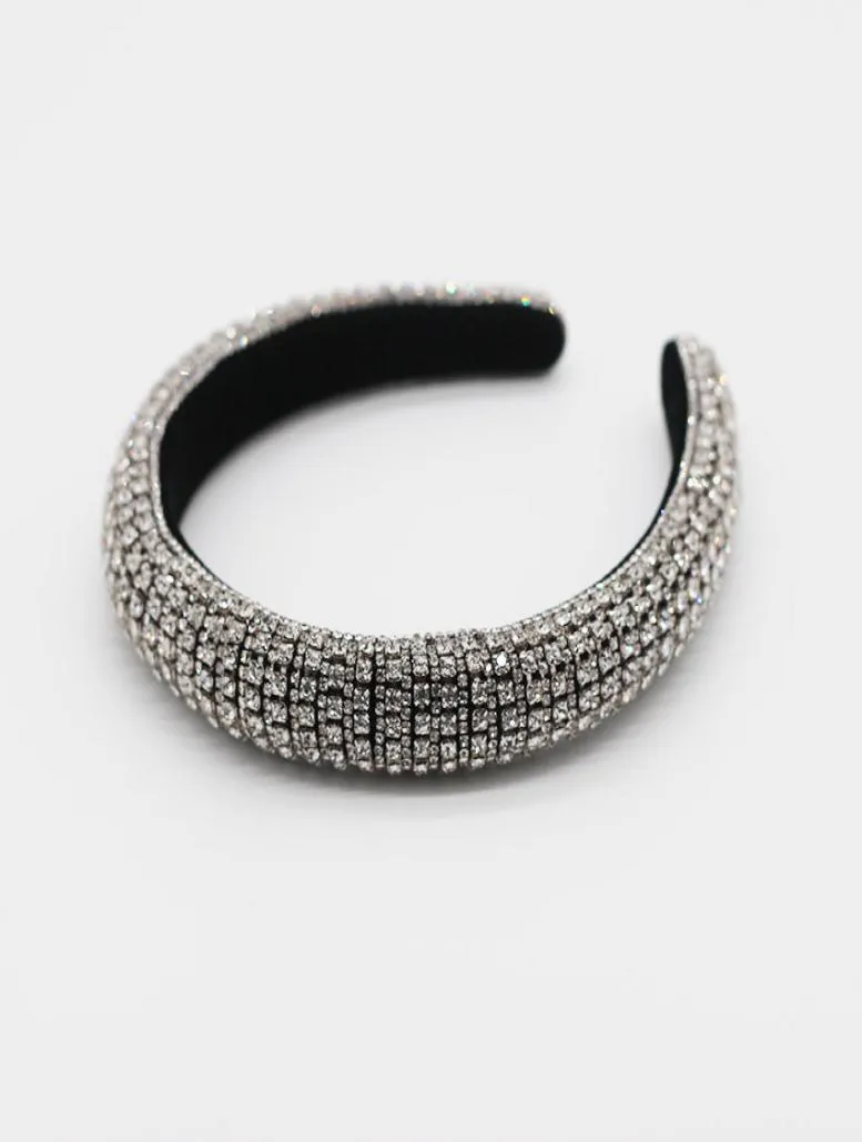 Ganze Barock Vollkristall Stirnbänder Haarbänder für Frauen Dame Glänzend Gepolsterte Diamant Stirnband Haarband Mode Party Schmuck A6213730