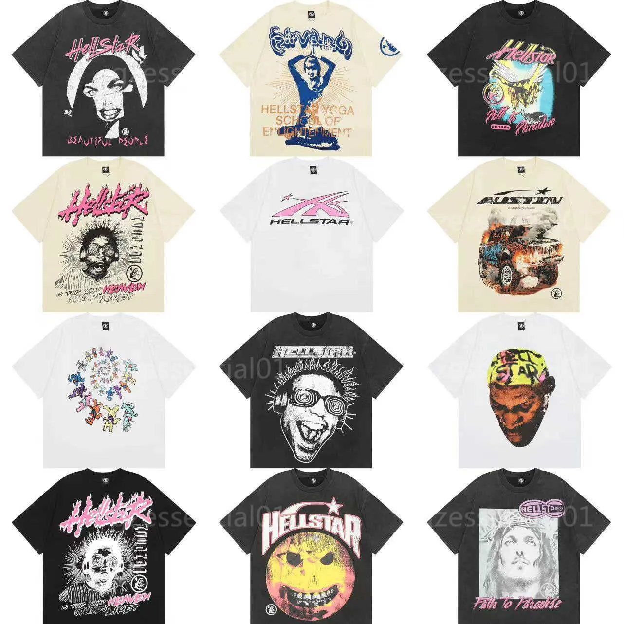 Homens camisetas Designer Camiseta Top Moda Manga Curta Hip-Hop Tendência Hellstar Impressão Casais Streetwear Conforto Puro Algodão Mens Womens T-shirt