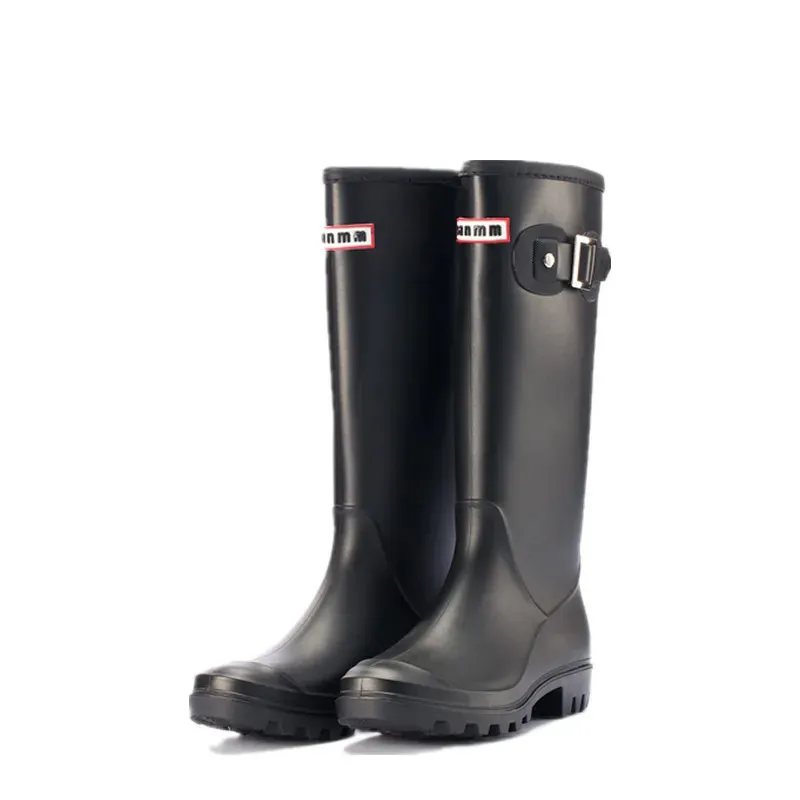 Rubber Rainboots Women's Rain Boots Waterproof Matte Knee-High Wellies Wellington Boots for Garden Work Boots 231226