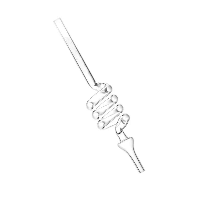 科学者スパイラルコイルクォーツダブストロー喫煙パイプ