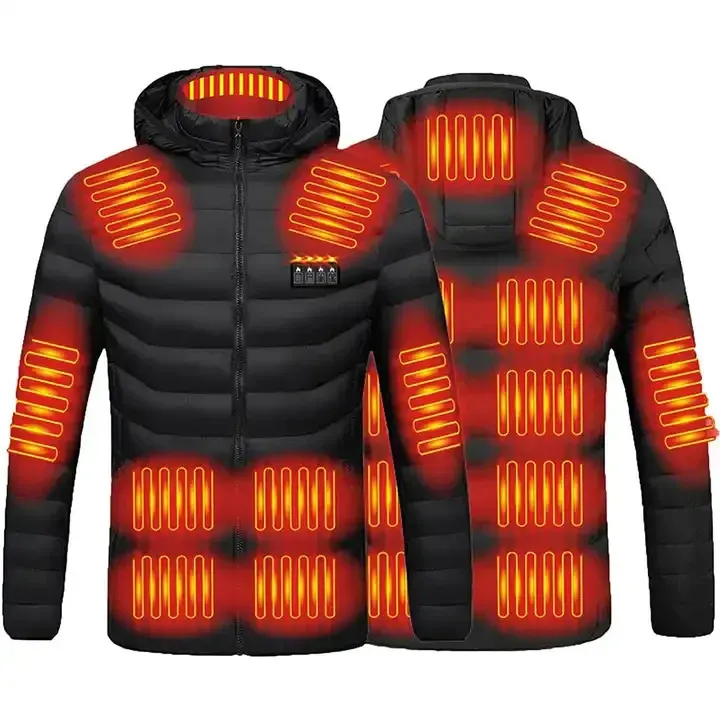 Beheizte Jacken für Männer und Frauen USB elektrisch beheizter Hoodie Winterheizung Kleidung wärmender Jagdmantel wiederaufladbar 231226