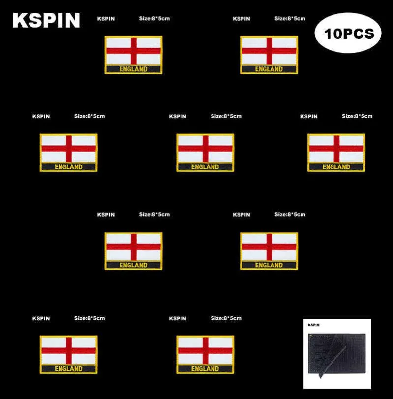 Rechthoek Nationale Vlag Patch Haak Lus Engeland Badges Armband 3D Plak op Jas Rugzak Stickers8575989