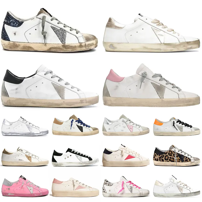 Original Hommes Femmes Designer Chaussures Vert Rose Blanc Sparkle Golden Gooseics Rose Argent Gooses Ice Bleu Noir Chaussure De Luxe Femme Sport Baskets Baskets Grande Taille 46