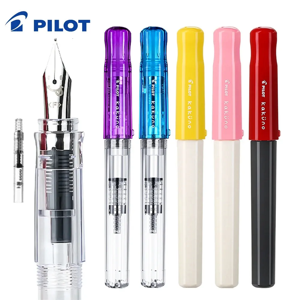 Pilot Kakuno Smile Face Fountain Pen FKA1SR Byt ut bläckväska Skrivande Smooth Stationery School Supplies Office Present Box 231225