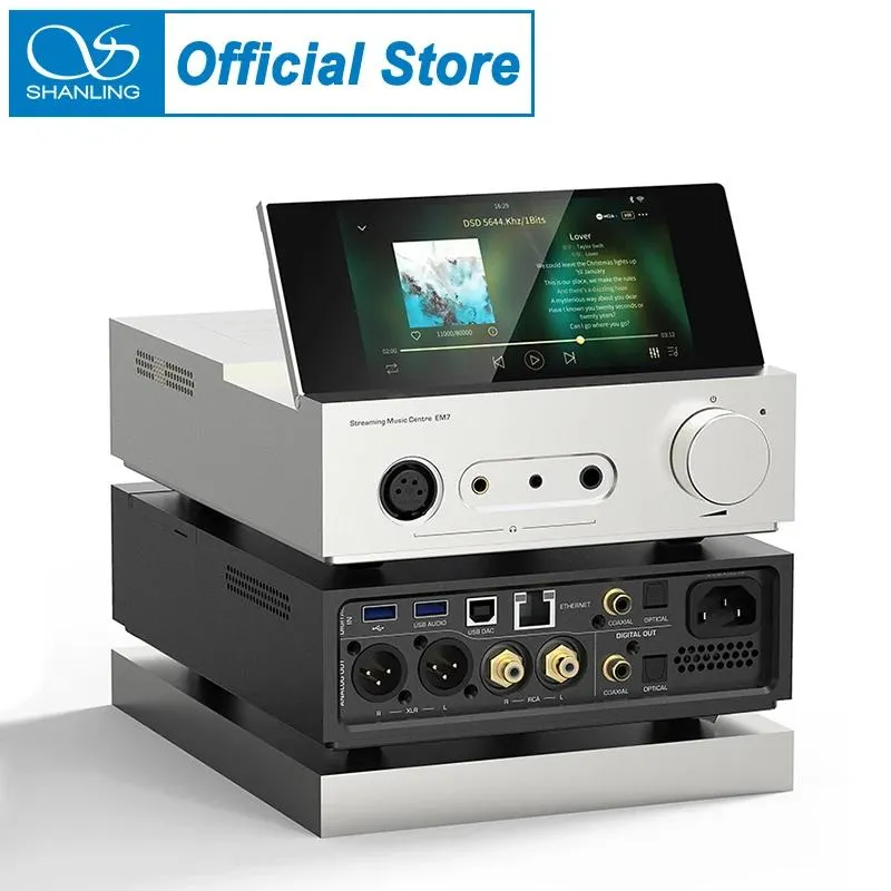 Mixer Shanling EM7 Android 10 Allinone Desktop Music Player AMP/DAC ES9038PRO AMPLIFICADOR DO CHIP REQUERNO Bluetooth5.0 PCM384 DSD512