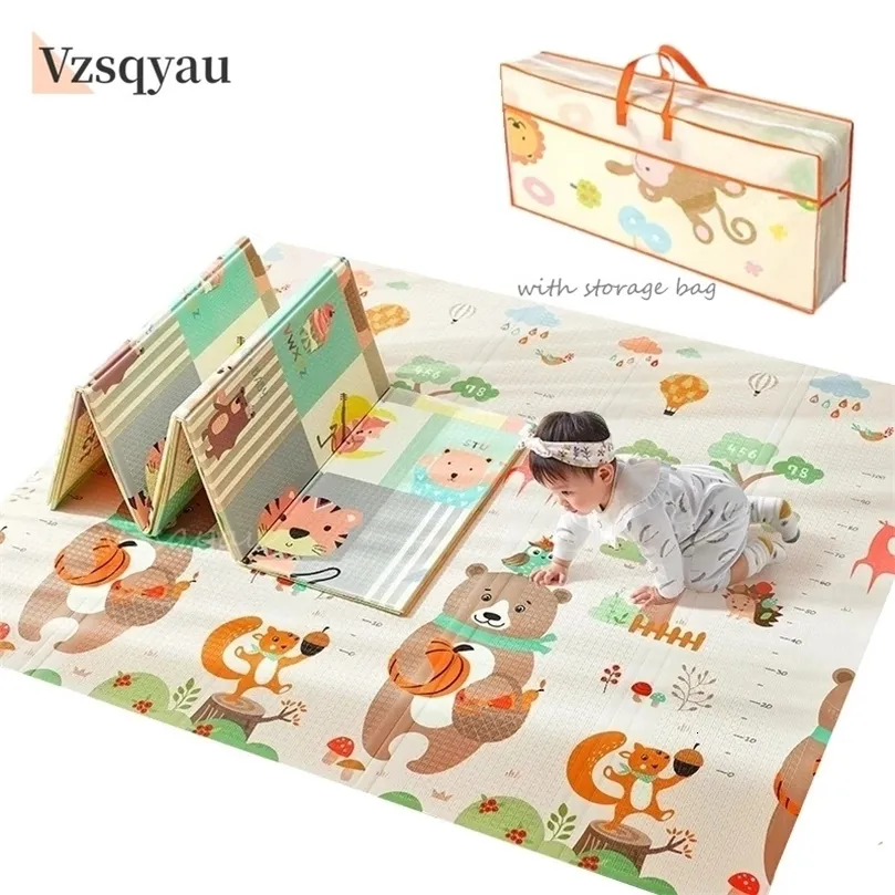 Tapis de jeu pliable pour bébé Tapis rampant XPE Puzzle Jouet pour enfants Tapis de sol doux Décor d'activité Tapis de gymnastique Jeu Enfant Tapis Mousse 231225