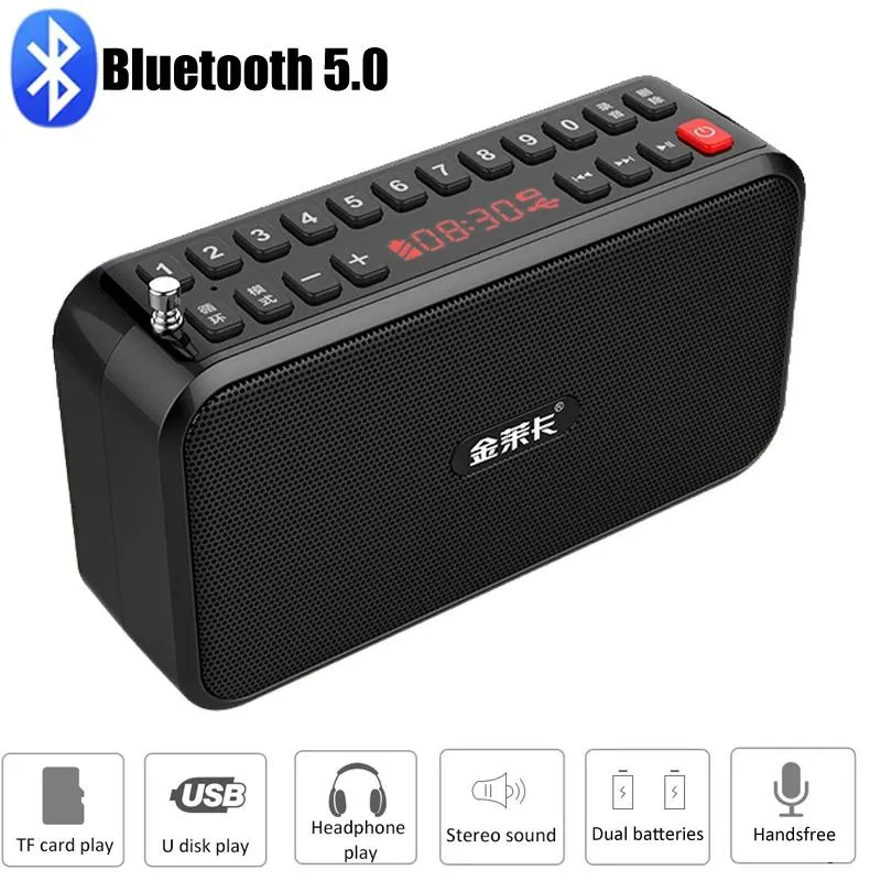 Connectors Portable Radio Fm Radio Receiver Bluetooth Speaker Mp3 Music Player with Microphone Support Tf Card/u Disk/headphone Play