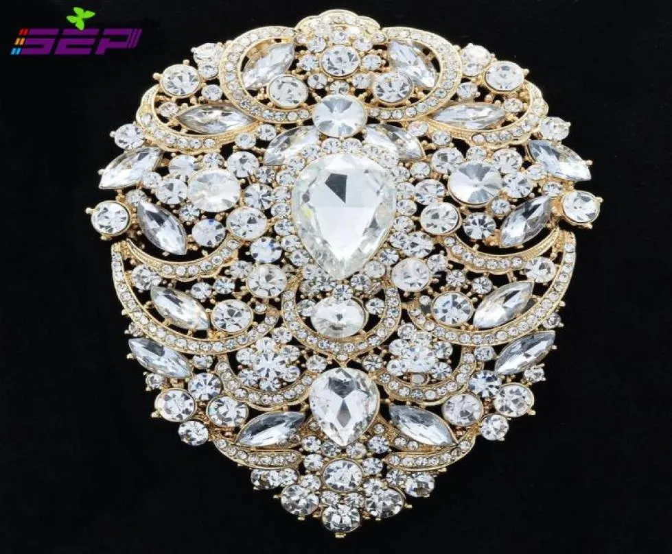 Duży broszki szpilki ślubne biżuteria ślubna 49 cali kryształ kryształowy akcesoria biżuterii 40458608472
