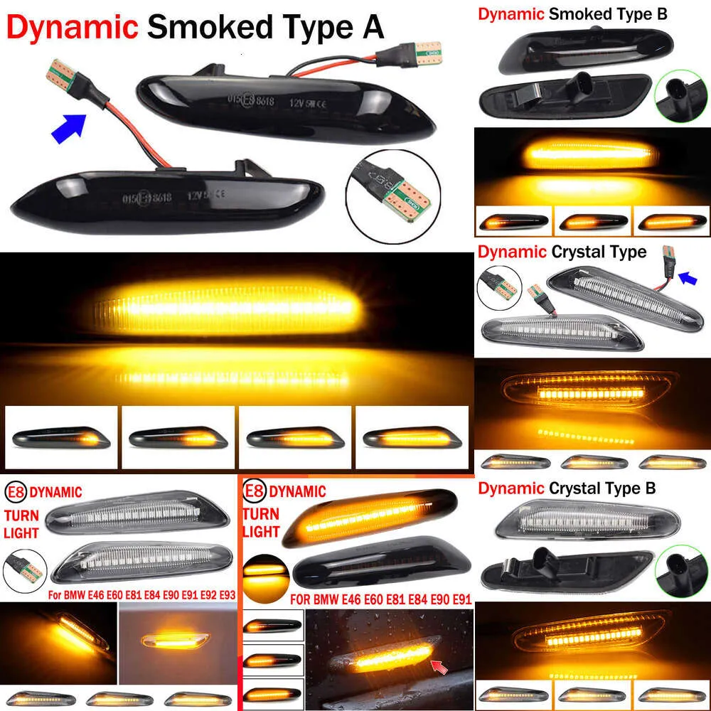 BMW LEDダイナミックサイドマーカーの車のアップグレード2PCS E90 E91 E92 E93 E60 E87 E82 E46エラーフリーのシグナルシグナルシーケンシャルライト