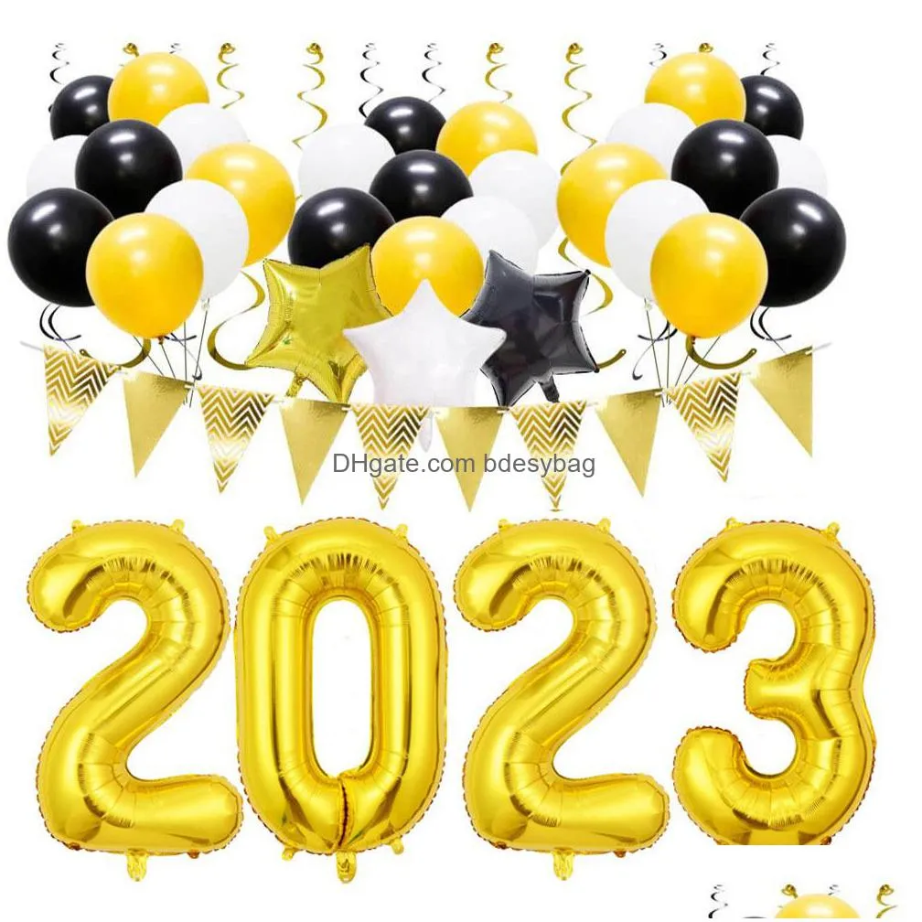 Christmas Decorations 2023 New Year Balloons Set Red Christmas Air Globos Xmas Baby Shower Childrens Birthday Graduations Party Decora Ot3Iq