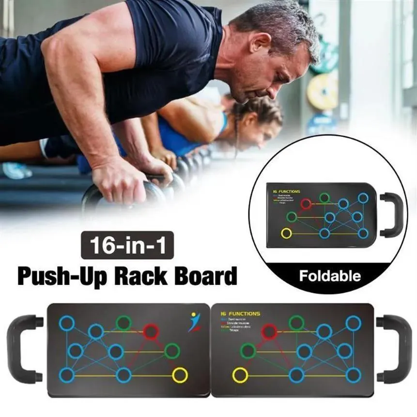 Accessori 16in1 Push Up Board Rack con Maniglia Fiess Pushup Body Building Supporti per PALESTRA Esercizi Tools320i