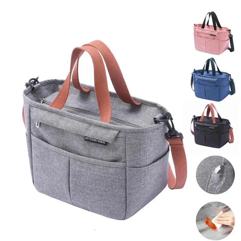 Portable Lunch Box Insulated Thermal Bag Picnic Food Cooler Pouch Large Capacity Shoulder Bento Storage Bags for Women Children 231226