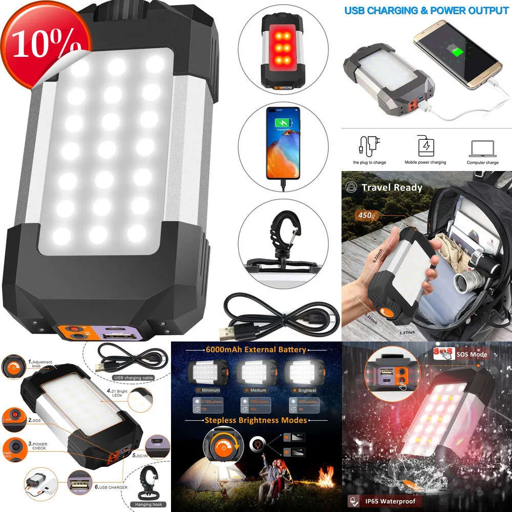 Nouvelles lanternes portatives lanterne USB Portable lumière de Camping lampe de tente étanche lampe de poche batterie externe Mobile fonction lumière de secours