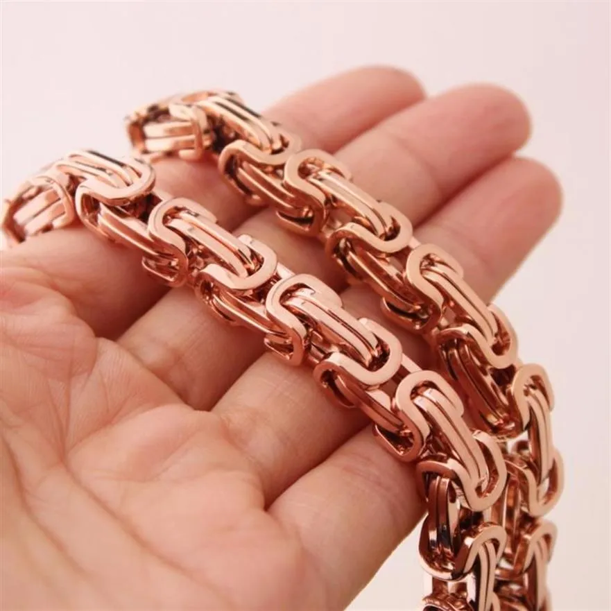 4 5 8 mm Modeschmuck Roségold 316L Edelstahl Byzantinische Boxkette Herren Damen Halskette oder Armband Armreif 7-40 Geschenk C251S