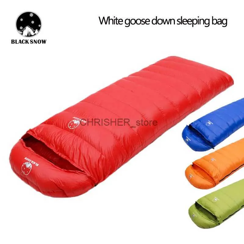 Sleeping Bags High-Quality Larger Size Envelope Style White Goose Down Filled Soft Adult Sleeping Bag Suitable for Cold Weather Thermal QuiltL231226