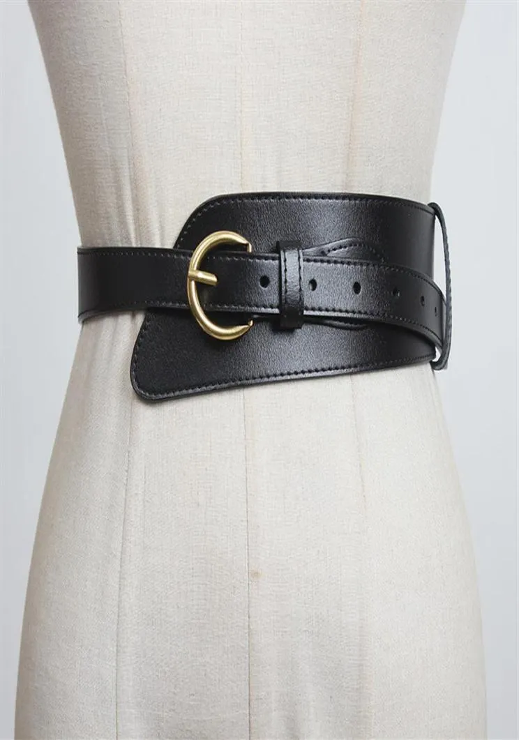 2021 Spring Women Leather Belt Designer Märke Fashion Wide Belts Rockar Black Brown Corset Red Beige Green Coffee J1209265T1010463