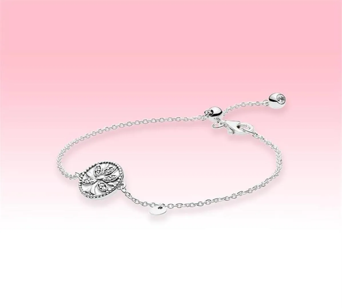 Bracelet coulissant arbre généalogique étincelant femmes filles bijoux de fête pour bracelets de taille réglable en argent sterling 925 avec Ori236v4410944