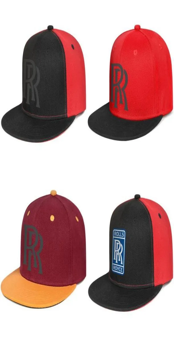 Rolls Royce RR logo simbolo emblema uomo e donna snapback berretto da baseball stili team Hip Hop cappelli a tesa piatta Logo LOGO blu effetto invecchiato6149170