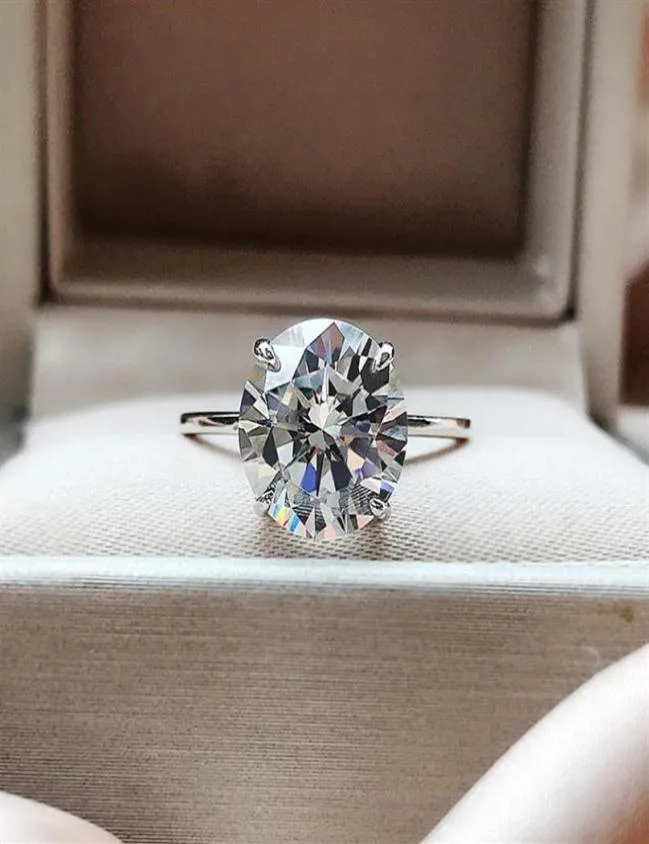 Кольцо Fourclaw, 10 мм, круглое серебряное кольцо S925 с бриллиантом, женское, имитация муассанита, цельное28352287705