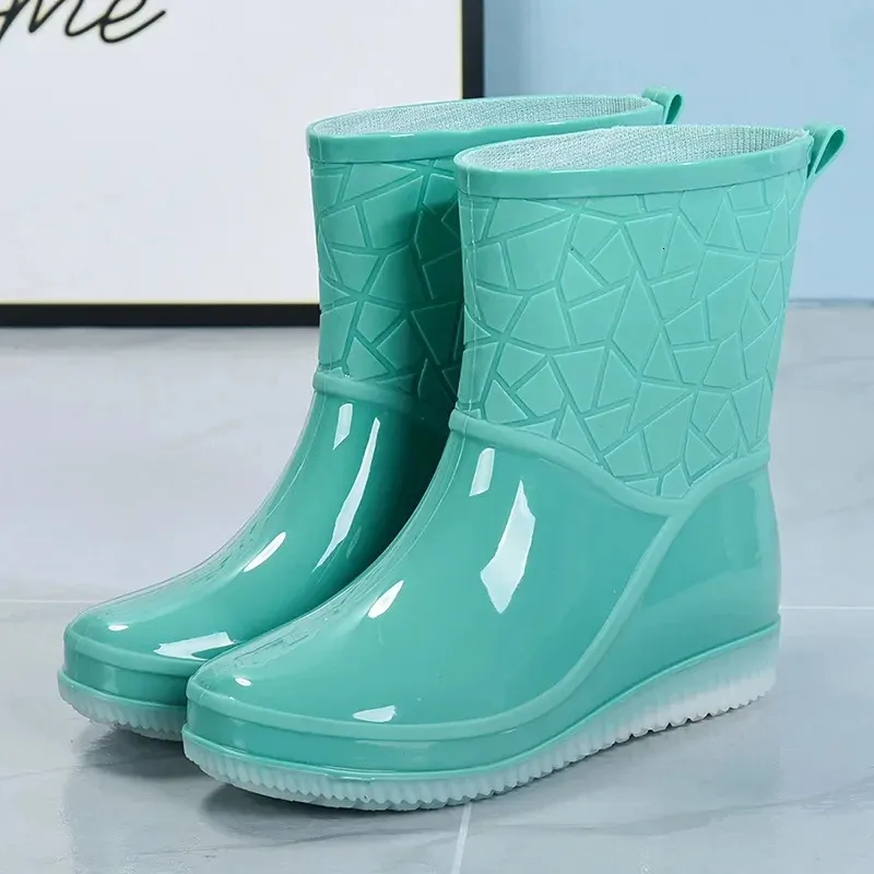 Botas De Agua Para Mujer LEMIGO - PVC Verde, Impermeables, Suela Antideslizante - Tallas 38 A 46