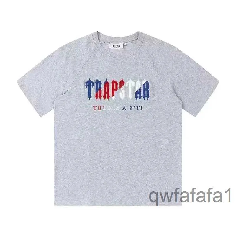 Men Summer Trapstar T-shirt Rainbow Towel Embroidery Decoding 100% Cotton Women t Shirt Black Round Neck Tshirts Size s m l xl 01 7KIO