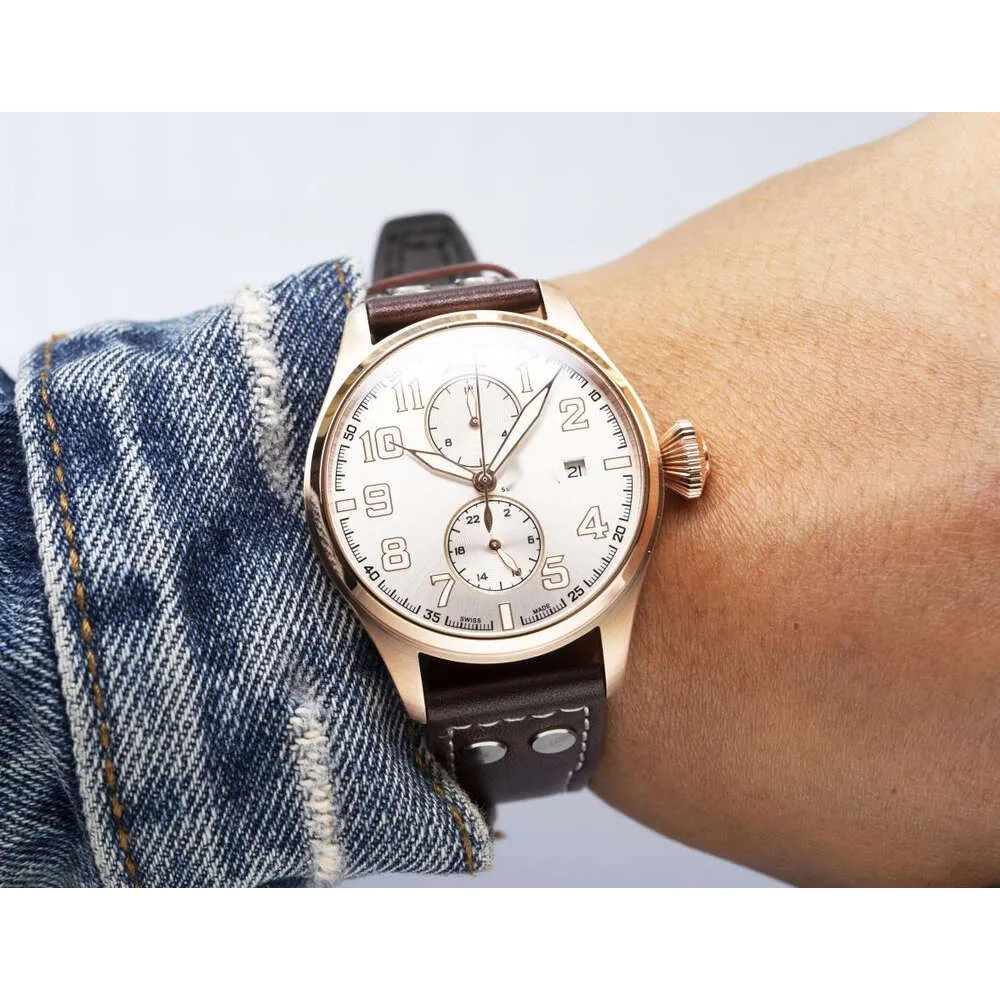 dure menwatch iwc horloge heren grote pilotenhorloges 5A hoge kwaliteit automatisch mechanisch uurwerk uhren alle wijzerplaatwerk watchmen terug transparant montre pilot luxe MRFG