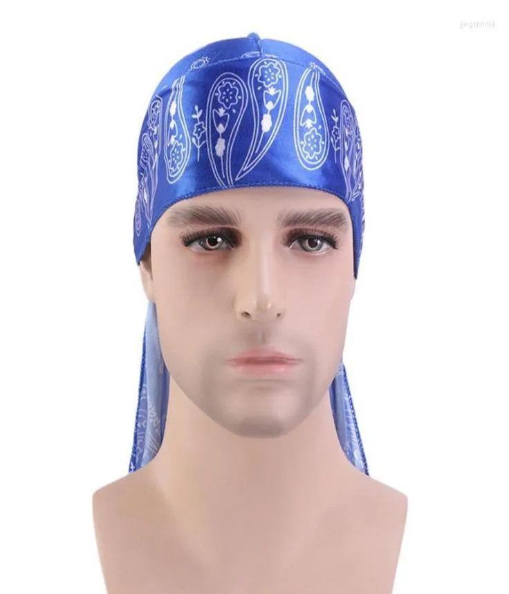 Schals Männer Durag Druck Design Seidige Durags Lange Kopfbedeckung Kopftuch Doo RagScarves2576560