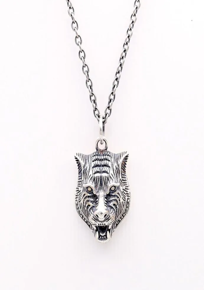 S925 Collana con testa di tigre in argento Serie Gatto vintage Collana con pendente testa di tigre Hip Hop Uomini e donne Testa di tigre Catena clavicola4215962