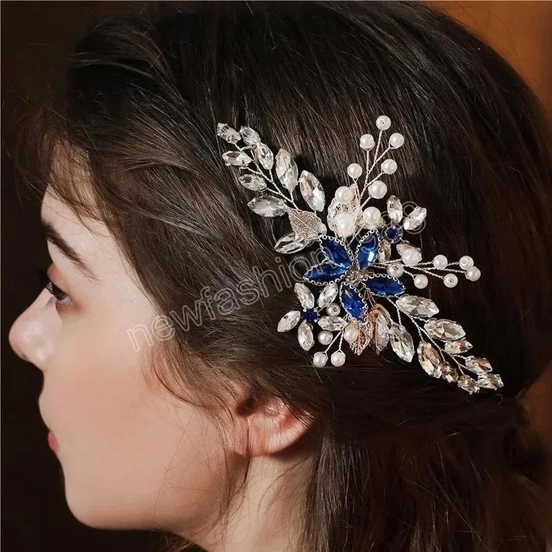 Rhinestone Pearl Bridal Hair Clip Opaski na głowę