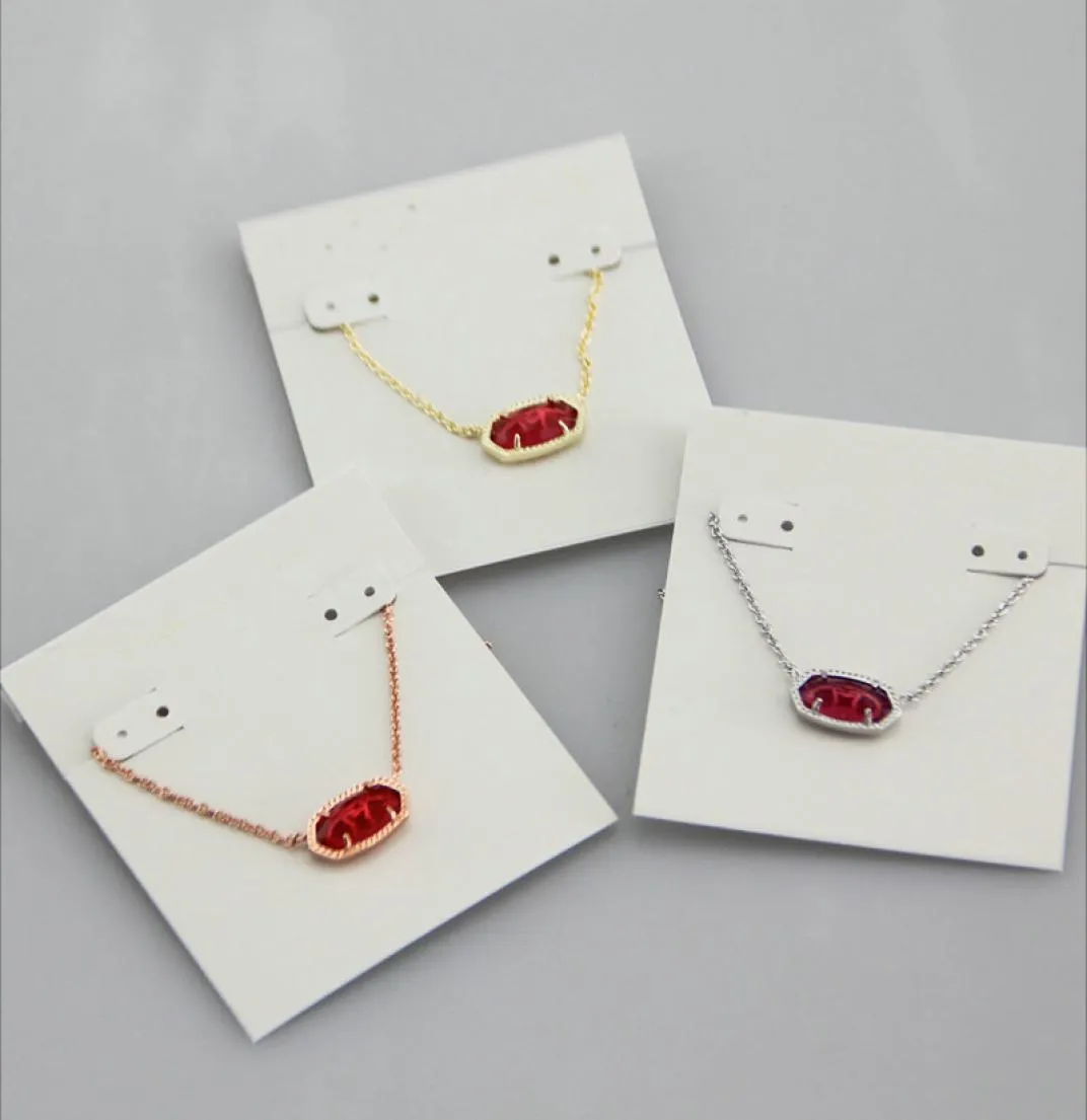 Hanger Kettingen Ketting Rood Glas Steen Echt 18K Verguld Hangers Glitter Sieraden Brief Cadeau Met stofzak1884897