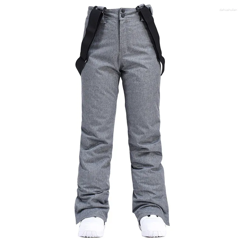 Skiing Pants Ski Women's Men's Slim-fit Snowboard Double-boded Warm Thickened Strap