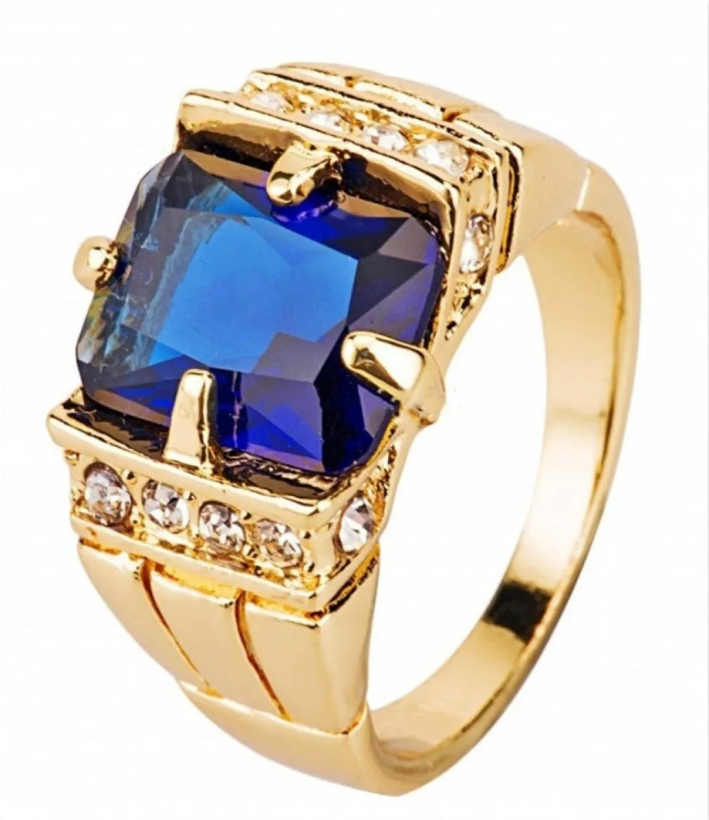 New European and American Fashion Accessories Luxury Men039s Bronze Zircon Wedding Ring Size 78910111213140773896252