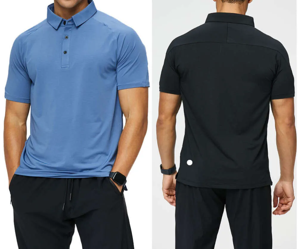 LL-R522 Tenue de yoga Polo unisexe T-shirts Vêtements de sport Exercice Vêtements de fitness Vêtements de sport Chemises d'entraînement Col rabattu Hauts Manches courtes Élastique Respirant