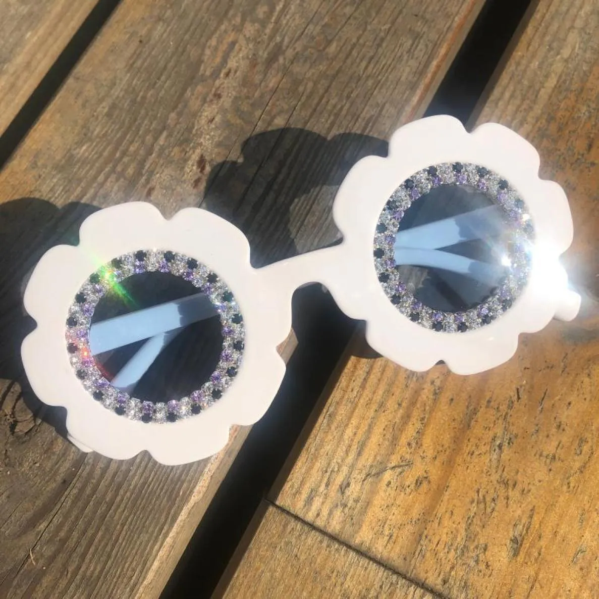 ZAOLIHU 410 jaar schattige kinderzonnebril ronde bloemontwerpen brillen prachtige diamanten zonnebril UV400 babytinten brillen4291381