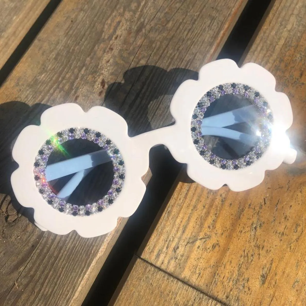 Zaolihu 410 anos bonito crianças óculos de sol redondo flor projetos óculos lindo diamante óculos de sol uv400 bebê tons eyeglasses4291381