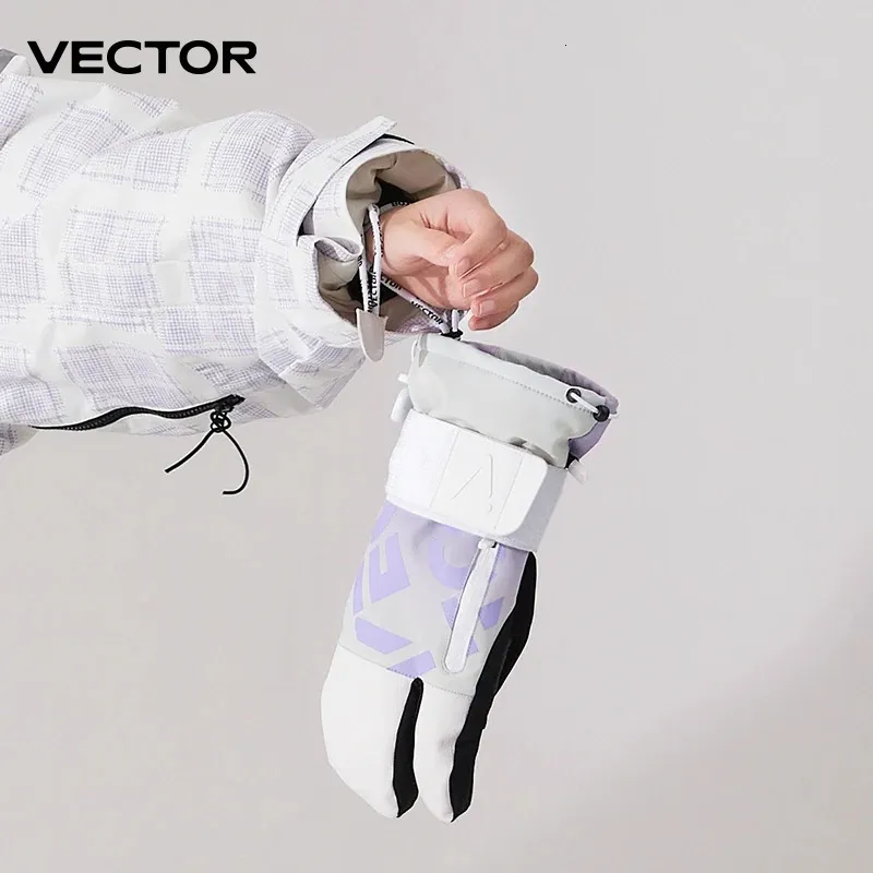 Vector – Double planche de Snowboard pour hommes et femmes, gants à trois doigts imperméables et résistants à l'usure, en coton 3 M, 231225