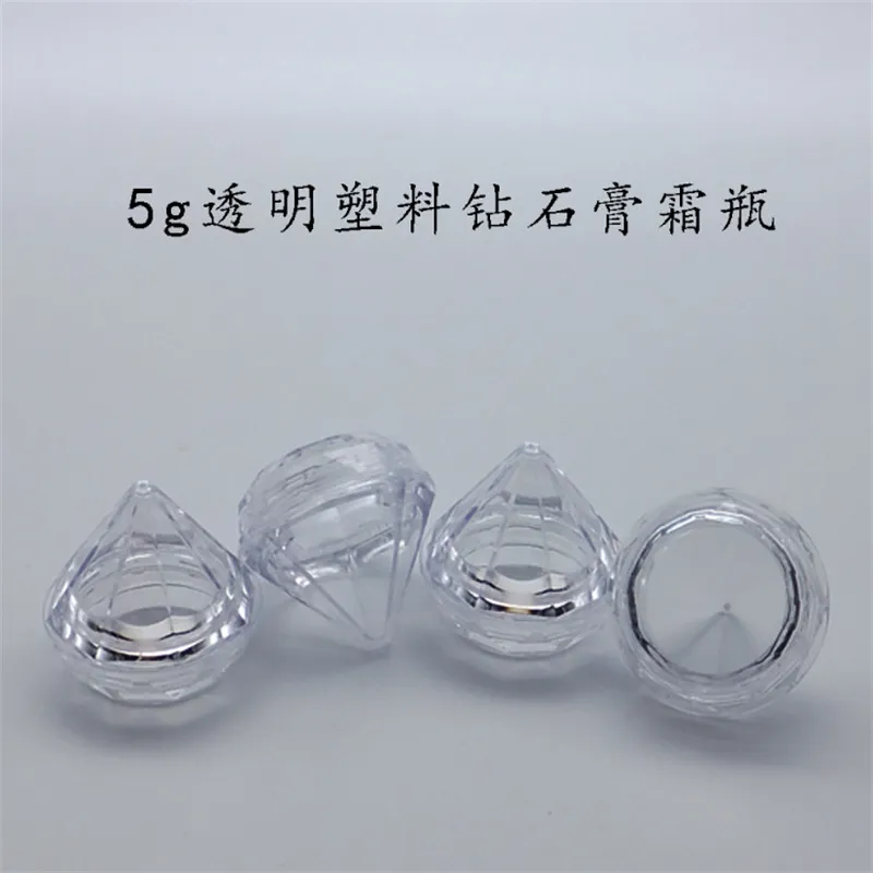 500 X 5G/5ML Clear Small Diamond Shape Cream Jar For Cosmetic Sample Container Pot Cream