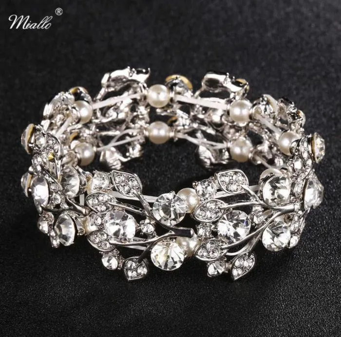 Miallo strass alliage Bracelets Bracelets mode mariage femmes bijoux accessoires mariée Bracelets Q07176197314