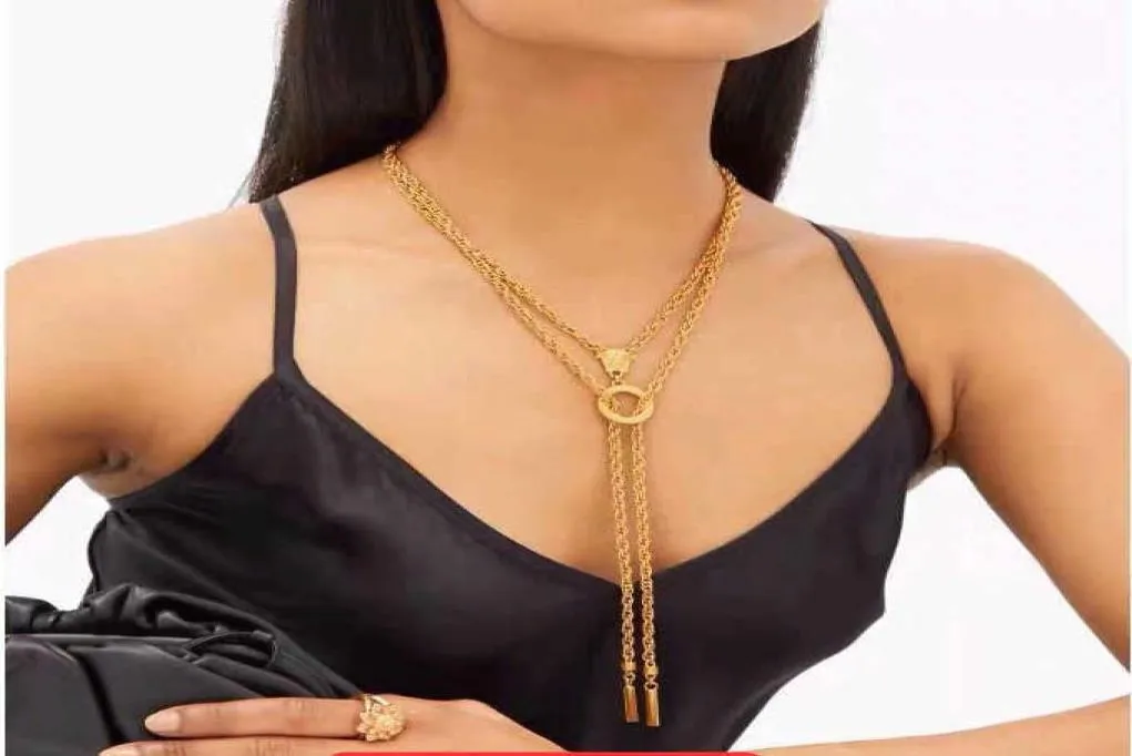 Verce Dushabiao новое модное ожерелье из простого латунного материала, двусторонняя цепочка, роскошные дизайнерские украшения2457377