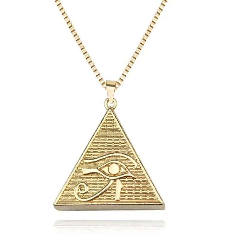Ожерелья с подвесками Пирамида Египетских Богов Сила Глаза Ожерелье Гора Цепочка на ключицу из нержавеющей стали для мужчин и женщин4350599