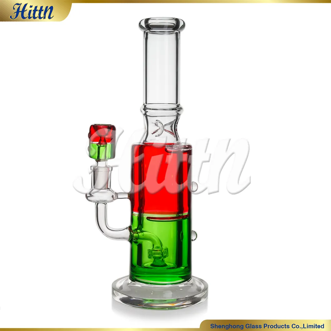 Freezable Bong Freeze Water Pipe High Quality Straight Tube Showerhead Perc Glass Smoking Pipe 11.4 Inches with 14mm Glycerin Bowl 420 Hot Sale